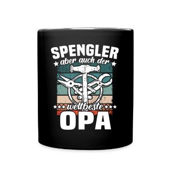 Bauspengler Opa Spengler - Tasse einfarbig - Schwarz - Vorne