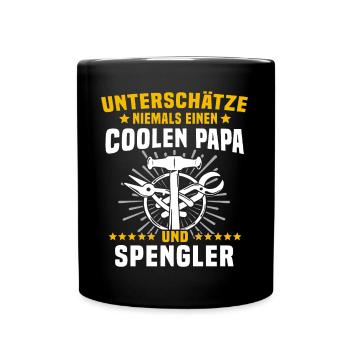 Bauspengler Papa Spengler - Tasse einfarbig - Schwarz - Vorne