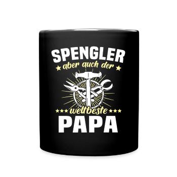 Bauspengler Papa Spengler - Tasse einfarbig - Schwarz - Vorne