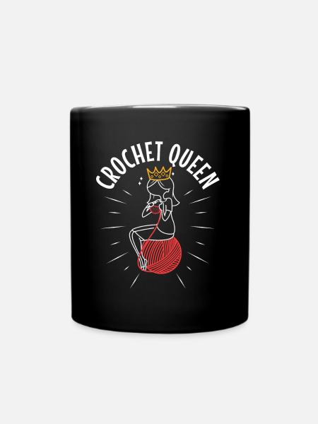 reine du crochet - Mug uni - noir