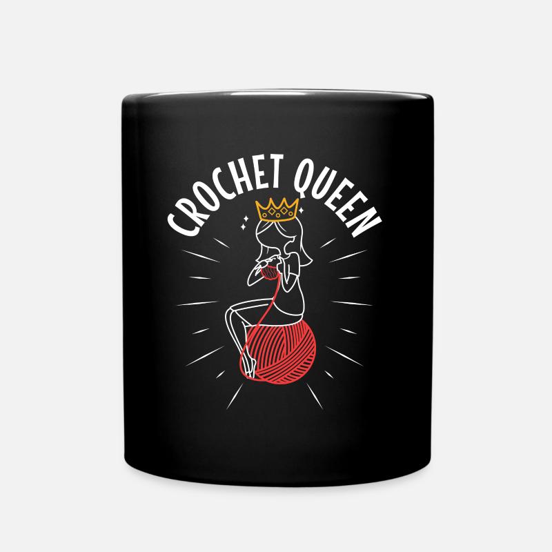 reine du crochet - Mug uni - noir
