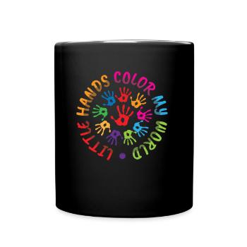 Little Hands Color My World Kindergarten Lehrerin - Tasse einfarbig - Schwarz - Vorne