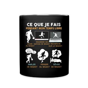 Basket temps libre Cadeau Homme Basketteur - Mug uni - noir - Devant