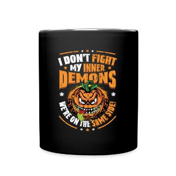 J’aime mes démons intérieurs, l’humour gothique. - Mug uni - noir - Devant
