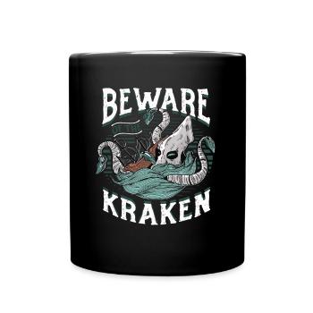 Méfiez-vous du Kraken - Mug uni - noir - Devant