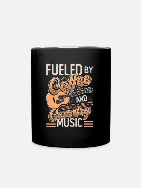 Propulsé par le café et la musique country - Mug uni - noir
