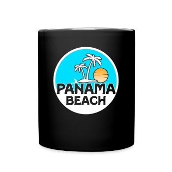 Panama Beach Sunshine Palm trees Tropical land - Full Colour Mug - black - Front