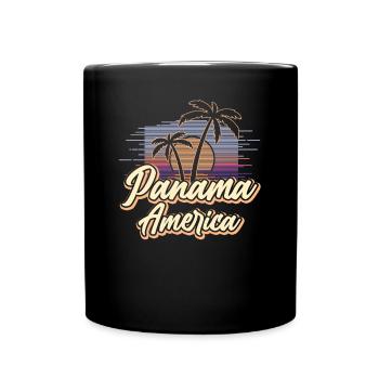 Panama America Vintage Lateinamerika Sunset - Tasse einfarbig - Schwarz - Vorne