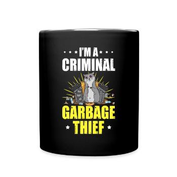 Criminal Garbage Thief Raccoons Funny Marten - Full Colour Mug - black - Front