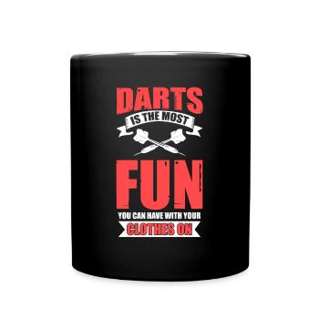 Darts greatest fun with clothes Darts Darts players - Full Colour Mug - black - Front