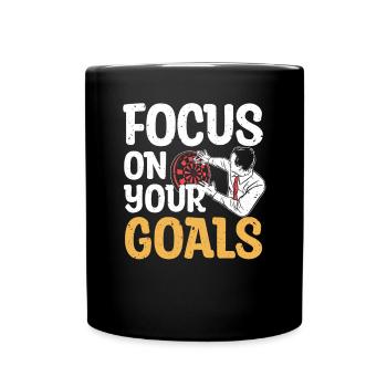 Focus On Your Goals Darts Player Dartboard Darts - Full Colour Mug - black - Front