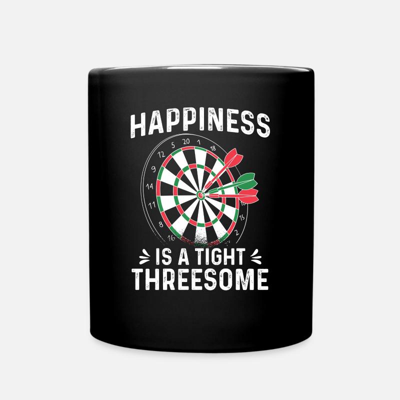 Dart Dreier Happiness Tight Threesome Anspielung - Tasse einfarbig - Schwarz