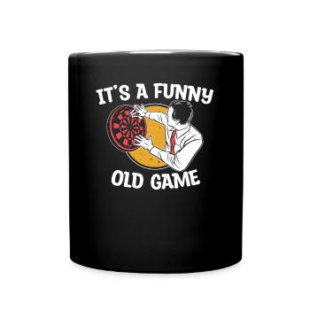 Dart Vintage Lustiges Altes Spiel Dartspieler - Tasse einfarbig - Schwarz - Vorne