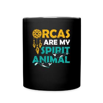 Der Orca Ist Mein Seelentier, Wal, Orca. - Tasse einfarbig - Schwarz - Vorne