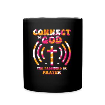 Verbunden Mit Gott, Passwort, Gebet. - Tasse einfarbig - Schwarz - Vorne