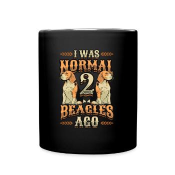 I was normal in front of 2 beagles. - Full Colour Mug - black - Front