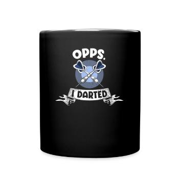 Darts Training Darts Player Opps I Darted Gift - Full Colour Mug - black - Front