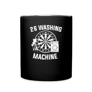 26 Waschmaschine Dart Dartsportler Dartspieler - Tasse einfarbig - Schwarz - Vorne