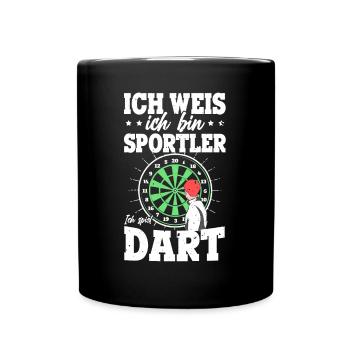 Dartverein Darts Training Ich Bin Dart Sportler - Tasse einfarbig - Schwarz - Vorne