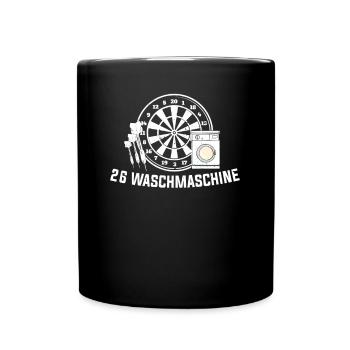 26 Waschmaschine Dart Dartsportler Dartspieler - Tasse einfarbig - Schwarz - Vorne