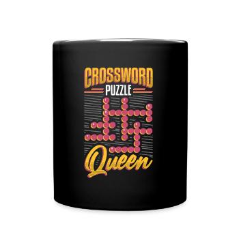 Crossword Puzzle Queen Crossword Puzzle Puzzle - Full Colour Mug - black - Front