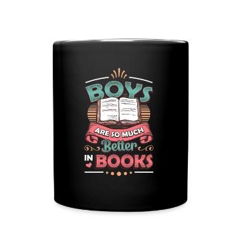 Les garçons sont tellement meilleurs pour lire des livres. - Mug uni - noir - Devant