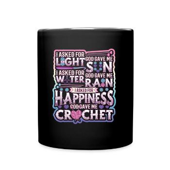 Crochet Lucky Yarns - Full Colour Mug - black - Front