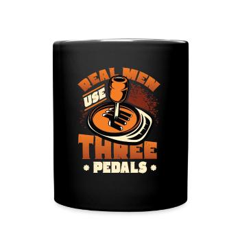 Echte Männer Verwenden Drei Pedale Auto Schalten - Tasse einfarbig - Schwarz - Vorne