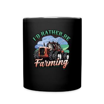 Je préférerais être agriculteur - Mug uni - noir - Devant