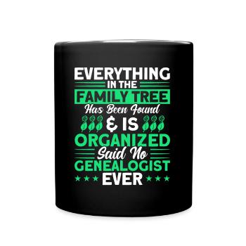 Arbre généalogique Généalogie Cadeau de généalogie - Mug uni - noir - Devant