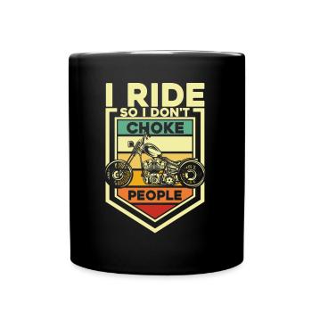Biker Chopper Motorcycle Rider Gift - Full Colour Mug - black - Front