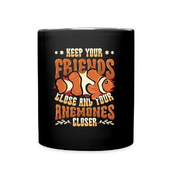 Funny pun clownfish anemones - Full Colour Mug - black - Front