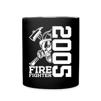 21. GEBURTSTAG FEUERWEHR 2005 FEUERWEHRMANN - Tasse einfarbig - Schwarz - Vorne