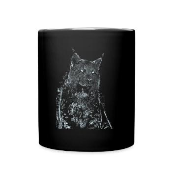 Luchs - Tasse einfarbig - Schwarz - Vorne