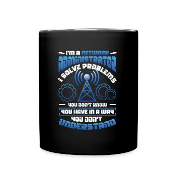 Solve problems IT-support network administrator - Full Colour Mug - black - Front