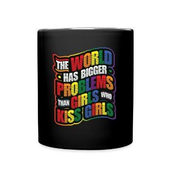 Des problèmes plus graves que les filles, les filles homosexuelles - Mug uni - noir - Devant