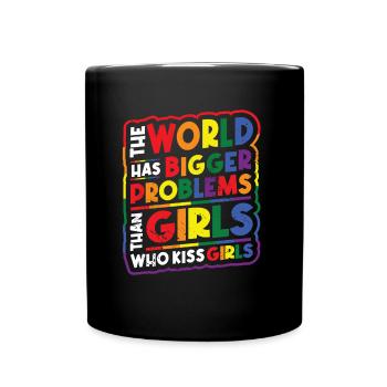 Des problèmes plus graves que les filles, les filles homosexuelles - Mug uni - noir - Devant