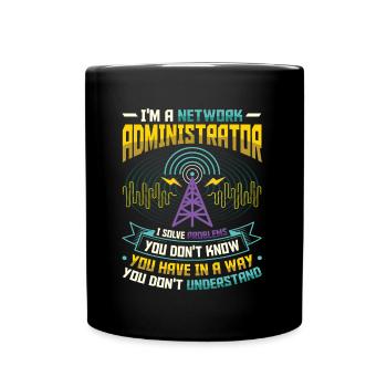 Résoudre les problèmes de l'administrateur réseau du support informatique - Mug uni - noir - Devant