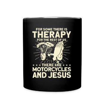 Christian Motorcycle Biker Motorcyclist Gift - Full Colour Mug - black - Front