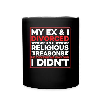 Ex Partner Auflösung der Ehe Scheidung Geschenk - Tasse einfarbig - Schwarz - Vorne