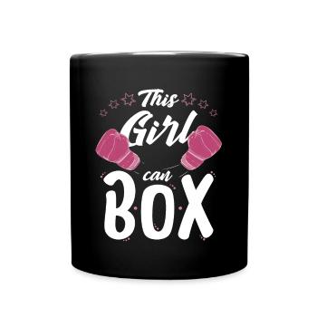 Boxing Girl Can Box Cool Girl Boxing Gift - Tasse einfarbig - Schwarz - Vorne