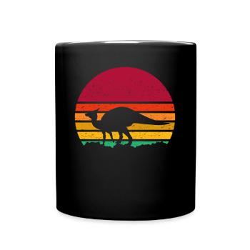 Saurolophus Retro Style - Tasse einfarbig - Schwarz - Vorne
