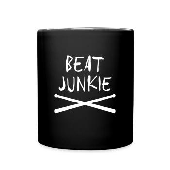 Drum Beat Junkie Drumsticks - Drummer Geschenk - Tasse einfarbig - Schwarz - Vorne