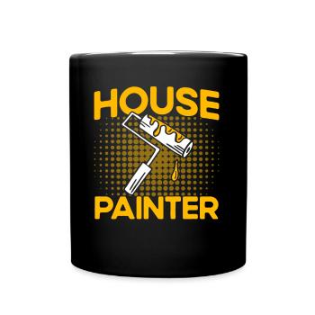 Maler Dekorateur Gewerbetreibender Geschenk - Tasse einfarbig - Schwarz - Vorne