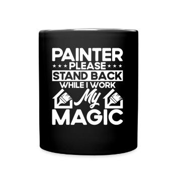 Bautenmaler Maler Farbe mischen Geschenk - Tasse einfarbig - Schwarz - Vorne
