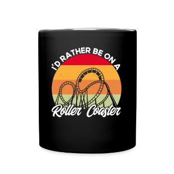 Wooden Roller Coaster Roller Coaster Theme Park Cadeau - Mug uni - noir - Devant