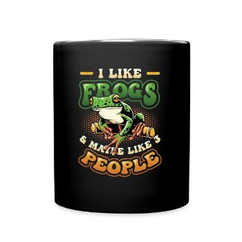 J’aime les grenouilles et peut-être 3 personnes - Mug uni - noir - Devant
