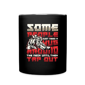 Hug around the neck, Jiu Jitsu - Full Colour Mug - black - Front