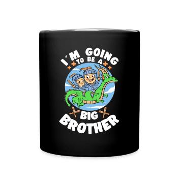 Going To Be A Big Brother Knight & Dragon Boys - Full Colour Mug - black - Front