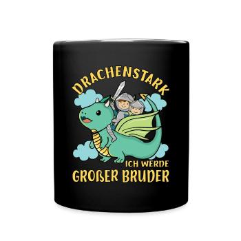 Großer Bruder Drachen Brüder Ankündigung Idee - Tasse einfarbig - Schwarz - Vorne